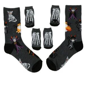 halloween pet & owner socks matching set - cats